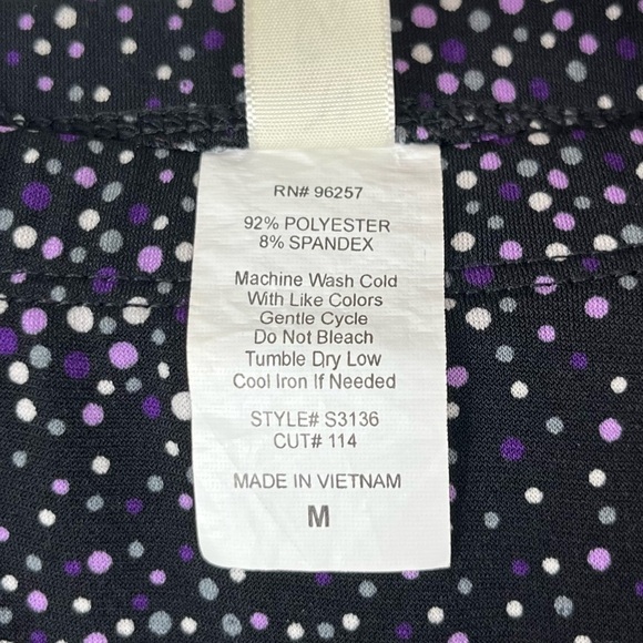 Per Seption Concept Black Stretch Midi Skirt with Purple & White Polka Dots Med. - Picture 8 of 9